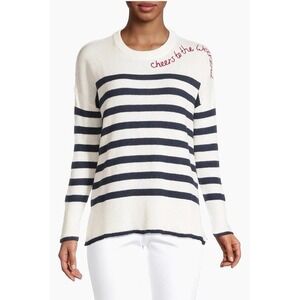 Lilly Pulitzer  Sweater Cheers To The Weekend Size XS Red White‎ Blue Stripe